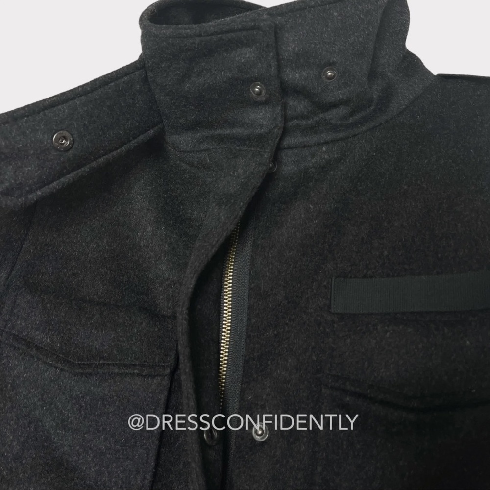 EMERSON FRY Army Coat - Charcoal Wool Cashmere - Picture 9 of 11